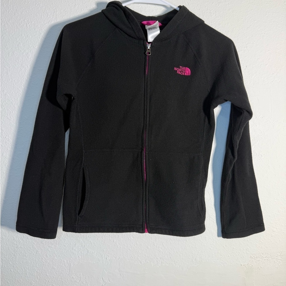 The North Face Kids Black and Pink Zip-Up Hoodie